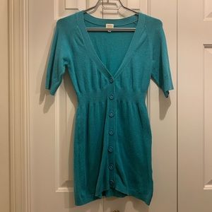 Talula Teal Button-Up Women's Sweater